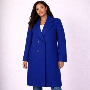 Vintage Wool Cocoon Coat 
Colorful Sears Blue Virgin Wool Tailored Jacket 12‎